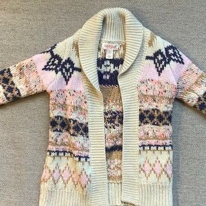 Cat & Jack Shawl Collar Fair Isle Toddler Girl’s Sweater